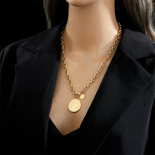 Laden Sie das Bild in den Galerie-Viewer, DIEYURO 316L Stainless Steel Geometric Portrait Coin Pendant Necklace For Women New Charm Multilayer Choker Chain Jewelry Gift