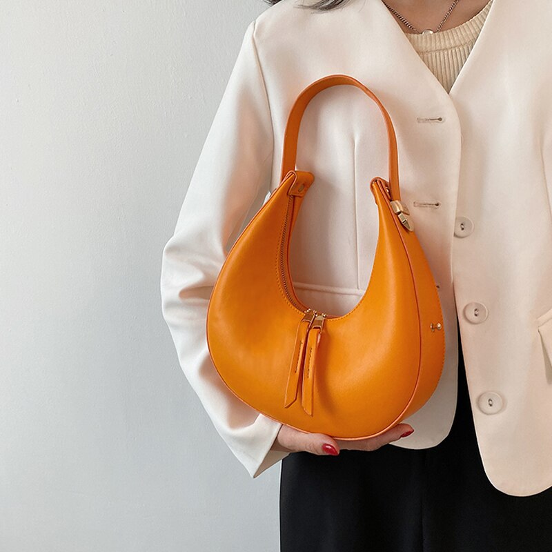 JIOMAY Luxury Handbags Designer Wallets for Women 2023 PU Leather Shopper Crescent Underarm Half Moon Purse Women Totes Bags