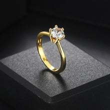 Load image into Gallery viewer, Wedding Engagement Rings For Women Female Jewellry Silver Color Ring 6 Clows Zirconia Ring With Stone Jewelry Wholesale R013