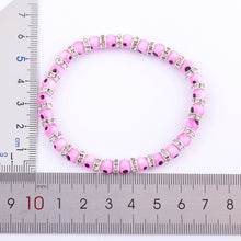 Load image into Gallery viewer, Nidin Hot Sale Lucky Evil Eye Handmade Elastic Rope Bracelets Glass Beads And 6MM Crystal 8 Colors Fine Party Adjustable Jewelry