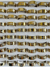 Carregar imagem no visualizador da galeria, 30Pcs Fashion Gold Stainless Steel Rings For Women Men Jewelry Whole Packs Lots LR046 free shipping