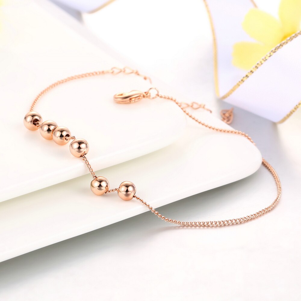 String Together The Happiness Rose Gold Color Link Chain Charm Bracelet Jewelry Top Quality ZYH083 ZYH205