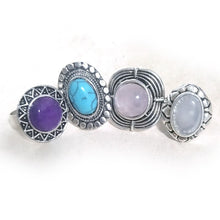 Laden Sie das Bild in den Galerie-Viewer, XiaoYaoTYM Vintage Adjustable Natural Stone Rings High Quality Fashion Jewelry Wholesale