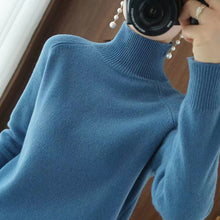 Load image into Gallery viewer, Turtleneck Pullover Fall/winter 2023 Cashmere Sweater Women Pure Color Casual Long-sleeved Loose Pullover Bottoming Women&#39;s